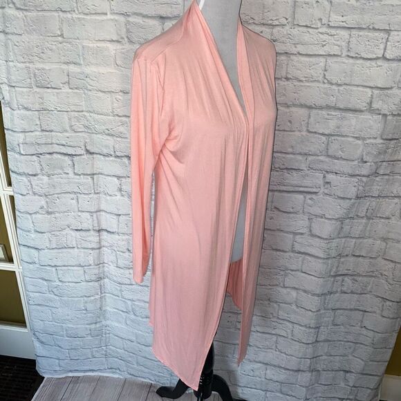 Isaac Liev women S open front long length cardigan pink - Picture 4 of 10